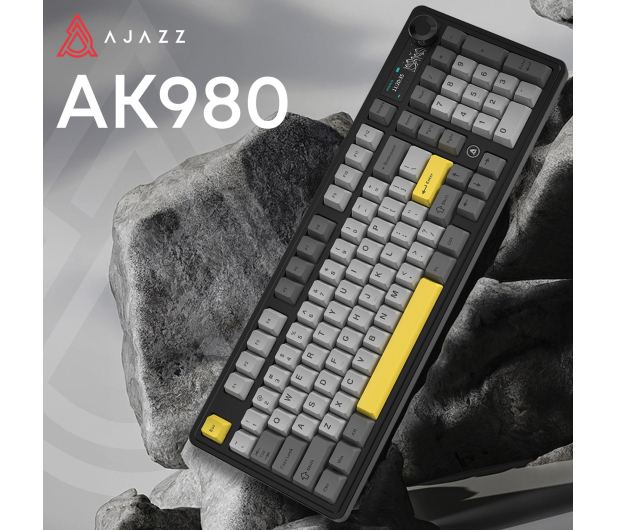 Ajazz AK980 V2 Gift Switch V2 Black Gray Yellow z ekranem - 1536371 - zdjęcie 6